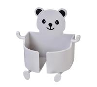 carotoe Decorative Wall Mounted Phone Charging Rack Self-Adhesive Remote Control Organizer Bear Shaped Cellphone Storage Rack Charging Station