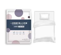 carotoe Disposable Bedding Set Thickened Nonwoven Quilt Cover Bedding Hotel Bed Sheet Quilt Cover Pillowcase Sleepings Rental Property Set