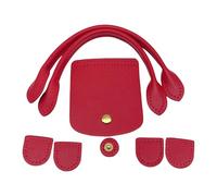 carotoe Diys PU Leather Bag Knitting Set, PU Leathers Handbag Making Set with Shoulder Strap, Locks, Flap Cover for Crochet Handbag Leather Purse Handles for Bag Making