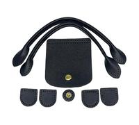 carotoe Diys PU Leather Bag Knitting Set, PU Leathers Handbag Making Set with Shoulder Strap, Locks, Flap Cover for Crochet Handbag Leather Purse Handles for Bag Making