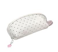 carotoe Dotted Pencil Case Multiple Compartments Large Capacity Polyester Fabric Pen Pouches for Students School and Daily Use Polyester Pencil Bag