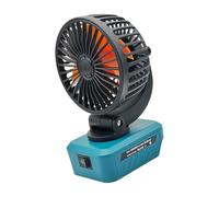 carotoe Durability Construction Folding Fan with USB Type C Charging Port for 18V / 20V BL1860 Power Tool Battery Cooling Fan USB C Rechargeable