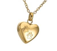 carotoe Durability Stainless Steel Pet Memorials Necklace with Secure Heart Chamber for Holding Cremation Remain Pet Cremation Jewelry Keepsakes