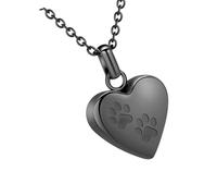 carotoe Durability Stainless Steel Pet Memorials Necklace with Secure Heart Chamber for Holding Cremation Remain Pet Cremation Jewelry Keepsakes