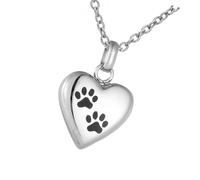 carotoe Durability Stainless Steel Pet Memorials Necklace with Secure Heart Chamber for Holding Cremation Remain Pet Cremation Jewelry Keepsakes