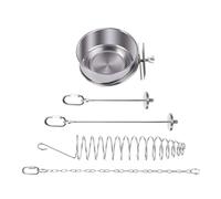 carotoe Easyly Clean Feeding Stainless Steel Foraging Toy Cup Feeders Fruit Fork Cage Accessories Foraging Toy for Pet Birds