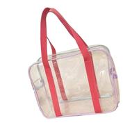 carotoe Essentials Clear Tote Bag with Handles, Transparent PVC Beach Shoulder Bag for Pool Days, Towel Carry, and Vacation Packing Clear Jelly Tote See Through Beach Transparent Shoulder Handle Day