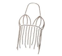 carotoe Eye Catching Geometric Body Jewelry with Soft Net Structure Bead Chest Jewelry Perfect for Dynamic Movement and Comfort Acrylic Preciousstone Waist Chain