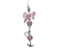 carotoe Girl Heart Flower Bowknot Loves Heart Crossed Keychain Sweet Car Bag Accessory Phone Shell Alloy Pendant