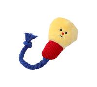 carotoe Lovely Bulb Designs Pet Cotton Rope Chew Toy Squeaky Plush Teether Chewing Toy Help Teeth Cleaning Bonding Activity Plush Bulb Dog Chew