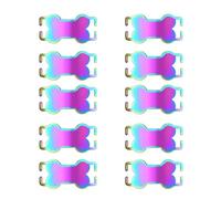 carotoe Metal Bone Shaped Dog Name Label 10PCS AntiLost Dog Collar Slider Pendant for Pet Collar Clip Name Plate Identify Label Plate for Outdoor
