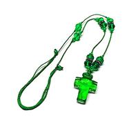 carotoe Multiple-facets Crystal Bead Cross Rosary Necklace Holy Catholic Jewelry Charm for Home Bedroom Crystal Rosary Necklace