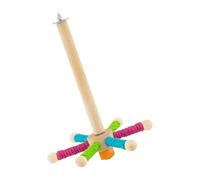 carotoe Natural Wood Spinnings Bird Perches Toy for Small Media Parrots with 6 Rotate Perches and Chewable Sisal Rope Multiple Bird Playstand for Media Birds