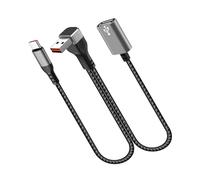 carotoe Nylon Braided USB Extension Cord USB to Type C Splitter 66W Power 90Degree Bend Design for Compactly Space Fast Charging Data Cable for Car