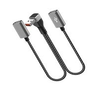 carotoe Nylon Braided USB Extension Cord USB to Type C Splitter 66W Power 90Degree Bend Design for Compactly Space Fast Charging Data Cable for Car