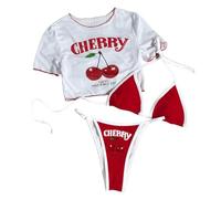 carotoe Pack of 3Pcs Quick Dry Tankini Set Slimming Design Bathing Suit Breathable Fabric with Top for Vacation Swimming Quick Dry