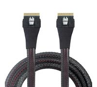 carotoe SFF-8654 8i Backplane Routing Cable, Internal Server Data Cable with Braided Protective Sleeve for Cabinet Use