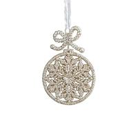 carotoe Snowflake Christmas Tree Ornaments with Bow-Knot Decorations for Winter Gift Easy to Use for Celebrate Christmas Pendant Decoration