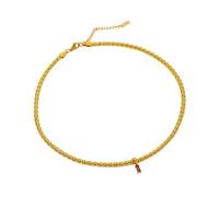 carotoe Square Zircon Embedded Pendant Necklace Handmade Clavicle Chain With Adjustable Length Accessory For Fashionable Women