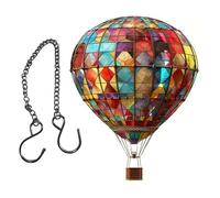carotoe Stained Glass Window Hangings, Hot Air Balloon Suncatchers for Window Decorations Valentines Day Womens Stained Glass Hangings