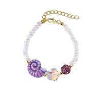 carotoe Stylish Sea Creature Featuring Ceramic & Snail Charms Crystal Beads Adjustable Chain Unique Snail Bead