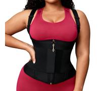 carotoe Waist Trainer with Back Belt Tummy Control Shapewear with Adjustable Straps for Women Workout Training Postpartum Recovery and Daily Wear Polyamide Shapewear