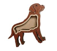 carotoe Wood Pet Hair Keepsakes Box Dog Cats Sculpture for Customizable Pet Name Memorial Display Home Tabletop Decors Wooden Hair Keepsakes Box
