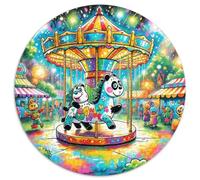 Carousel 1000 Pieces Jigsaws Stress Reliever Difficult Challenge for Adults Kids Beautiful Jigsaw Puzzles Home Decor Gifts (67.5x67.5cm)