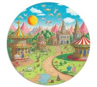 Carousel 1000 Pieces Jigsaws Stress Reliever Difficult Challenge for Adults Kids Unique Challenge Games Beautiful Jigsaw Puzzles Home Decor Gifts (67.5x67.5cm)