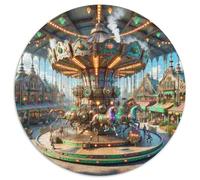 Carousel 1000 Pieces Jigsaws Stress Reliever Difficult Challenge for Adults Kids Unique Challenge Game Beautiful Jigsaw Puzzles Home Decor Gifts (67.5x67.5cm)
