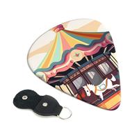 Carousel 6 Pack Guitar Picks With Holder, Personalized Guitar Plectrums Non-Slip Portable Ukulele Bass Picks 0.46mm For Acoustic Guitar Lovers Gifts
