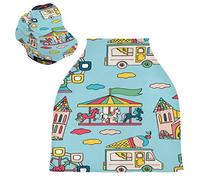 Carousel Amusement Park Baby Car Seat Cover Canopy Stretchy Nursing Covers Breathable Windproof Winter Scarf for Infant Breastfeeding Boys Girls