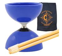 Carousel Bearing Diabolo Set - Kids, Fast Bearing Diablo with Wood Sticks, Pro String and Juggling Bag (Blue)