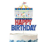 Carousel Birthday Cake Topper - Glitter Carousel Party Decorations for Birthday Party Supplies