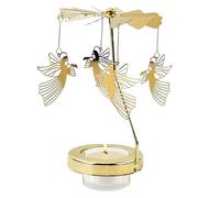 Carousel Candle Holder, 13X6CM Rotary Christmas Tea Light Holder, Stainless Steel Fly Candles with LED Light Desktop Ornament, Spin Windmill Candleholders Stand Table Centerpiece, for home Decor