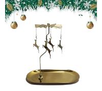 Carousel Candle Holder Rotary Metal Rotating Candlestick Spinning Tea Light Holder for Gift Presents Christmas Decoration Winter Home Table Friends Families Reindeer