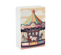 Carousel Cigarette Case Hard Plastic Flip-Top Slim Pocket-Size Cigarette Holder for 18-20 King Size Cigarettes Crush-Proof Cig Case Reusable Smoking Accessories for Men Women