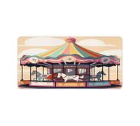 Carousel Desk Pad，Multifunctional Smooth Generic Keyboard Pad，Extended X Large Portable and Washable Desk Mat for PC Gaming, Office & Home Use