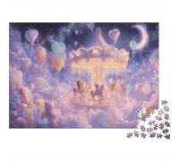 Carousel Fantasy Clouds 1000 Piece Jigsaw Puzzle Jigsaw Puzzle for Adults Night View Puzzle Game 70x50cm/1000pcs