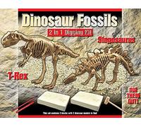 Carousel Home 2 IN 1 Deluxe Dig Out Dinosaur Skeleton Fossil Palaeontology Archaeology Excavation Kit - T Rex AND Stegosaurus