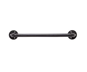 Carousel Home 34cm Black Iron Industrial Pipe Towel Rack | Wall Mounted Towel Holder | Bathroom Accessories