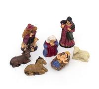 Carousel Home 7-Piece Mini Christmas Nativity Set | Traditional Holy Family Figurines | Small Nativity Scene Decorations - 6.5cm