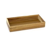 Carousel Home Acacia Wood Rectangular Storage Organiser Box | Wooden Drawer Tray for Kitchen, Bathroom, Office or Bedroom | Stackable Desk Organiser - 23.5x15cm
