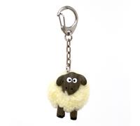 Carousel Home Adorable Pom Pom Mini White Sheep Key Ring | Cute Woolly Sheep Lamb Plush Keyring Pom Pom Bag Charm | Pompom Sheep Keychain