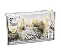 Carousel Home and Gifts 20 Flameless LED Christmas Tree Candles Set | Remote Control Battery Operated Wireless White LED Candles | Timer Function