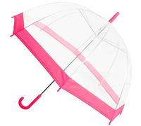 Carousel Home and Gifts Clear See Through Transparent Dome Bubble Parasol Birdcage Umbrella ~ Pink