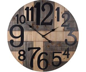 Carousel Home and Gifts Fabulous Extra Large Wall Clock Wooden Wall Mounted Clock ~ 70cm