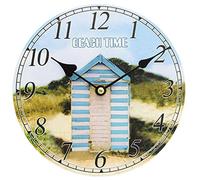 Carousel Home and Gifts Nautical Wooden Wall Clock Beach Hut ~ Lovely Seaside Decoration