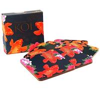 Carousel Home and Gifts Pack Of 6 Gorgeous Bright Koi Fish Coaster For Drinks ~ Coffee Table Mats
