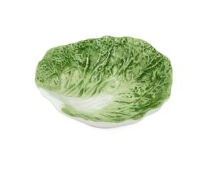 Carousel Home Ceramic Cabbage Leaf Dish | Green Leaf Serving Bowl for Snacks & Nibbles | Decorative Nature-Inspired Cabbage Plate - 15cm